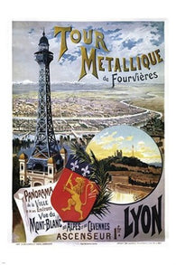 LYON FRANCE vintage TRAVEL POSTER lion crest COLLECTIBLE FESTIVE NEW 24X36