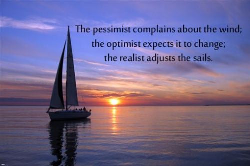 SUNSET sailboat  INSPIRATIONAL POSTER 24X36 SAILOR'S quote WISDOM realism