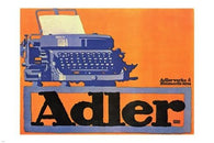 ADLER TYPEWRITERS Art Poster 24X36 VINTAGE Classic Style Collectors RARE