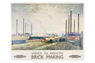 vintage brick making poster for BRITISH AIRWAYS factory INDUSTRY 24X36 new