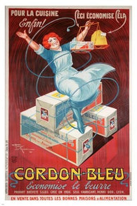 CORDON BLEU BUTTER classic french vintage ad poster COLORFUL RARE 24X36 hot