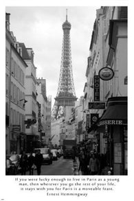 another Parisian side street HEMMINGWAY quote 24X36 INSPIRATIONAL poster