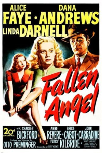 fallen ANGEL movie poster linda DARNELL alice FAYE sour romance LOSS 24X36
