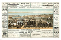 vintage 1878 RIVERSIDE HOUSE & COTTAGE ad poster santa cruz CALIFORNIA 24X36
