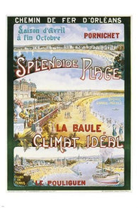 LA BAULE vintage TRAVEL POSTER beautiful coastline POPULAR PRIZED 24X36 new