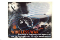 Wireless War VINTAGE WAR POSTER Pat Keely UK 1943 24X36 WW2 technology