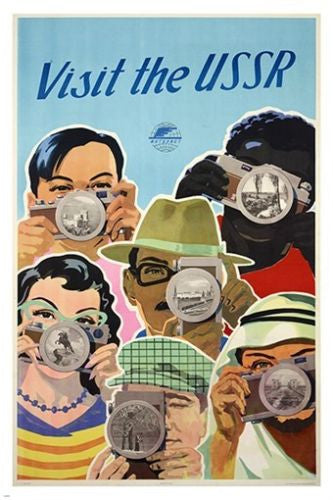 visit the ussr TRAVEL POSTER cameras colorful collectors UNIQUE 24X36 HOT