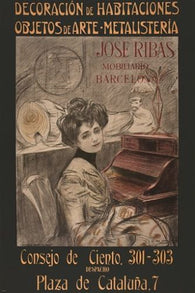 RAMON CASAS jose ribas VINTAGE AD POSTER mobiliario barcelona 24X36 NEW