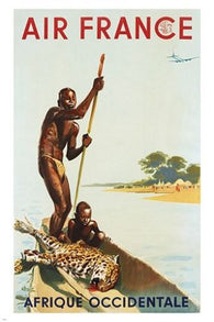 afrique occidentale via FRENCH AIRLINE natives VINTAGE TRAVEL POSTER 24X36