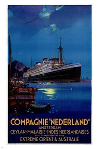 compagnie nederland boat THE ORIENT & AUSTRALIA vintage travel poster 24X36
