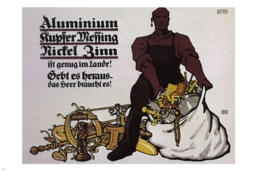 RAW MATERIAL IS IN THE COUNTRY Vintage Poster L Oppenheim Germany 1917 24X36