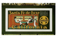 SANTA fe DELUXE billboard VINTAGE poster UNITED States 24X36 TRAIN travel