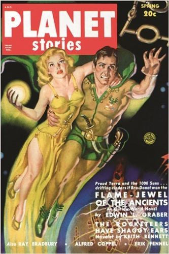 vintage COMIC BOOK COVER POSTER spring issue PLANET STORIES futuristic 24X36