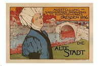 SAXON ART exhibition VINTAGE AD POSTER Otto Fischer Germany 1896 24X36 HOT!