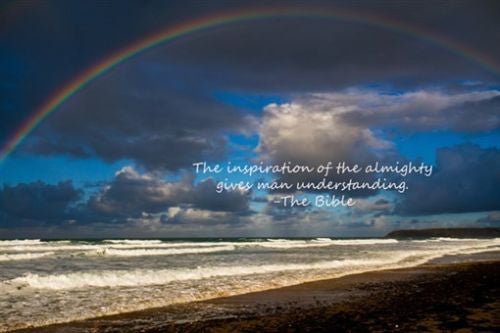 beautiful inspirational RAINBOW motivational poster BIBLICAL QUOTE 24X36