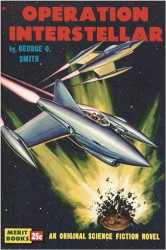 vintage sci-fi novel cover poster OPERATION INTERSTELLAR  futuristic 24X36