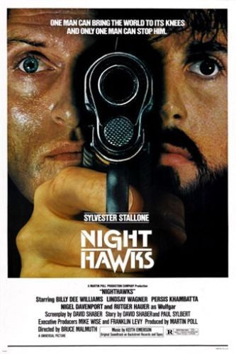 SYLVESTER STALLONE NIGHTHAWKS 1981 movie poster RUTGER HAUER guns NYPD 24X36
