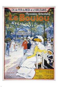 VINTAGE TRAVEL POSTER le boulou france CHARMING collectors LOVELY 24X36 rare