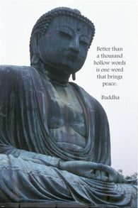 INSPIRATIONAL BUDDHA POSTER QUOTE 24X36 hollow words thoughtful serene