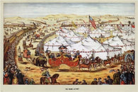vintage CIRCUS robert GIBSON poster UNITED STATES 1874 panoramic view 24X36