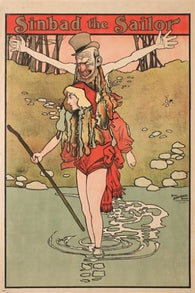 SINDBAD THE SAILOR vintage ad poster FROLICKING FUN kid friendly 24X36 RARE