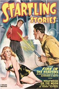 vintage COMIC BOOK cover poster STARTLING STORIES fire in the heavens 24X36