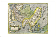 antique maps of asia ABRAHAM ORTELIUS vintage poster COLLECTORS 24X36