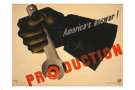 vintage ad poster PRODUCTION - AMERICA'S ANSWER jean carlu UNIQUE 24X36 hot