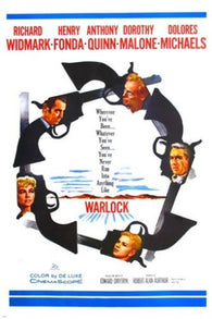 VINTAGE movie poster WARLOCK 1959 richard widmark HENRY FONDA 24X36 guns