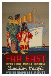 CANADIAN PACIFIC far east VINTAGE travel poster TRADITIONAL dress 24X36 rare