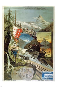 VINTAGE TRAVEL POSTER mont-cervin france COUNTRYSIDE collectors NEW 24X36