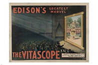 vintage ad 1896 THOMAS EDISON the vitascope MOVIE PROJECTOR 24X36 RARE