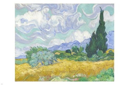 vincent van gogh painting A WHEATFIELD WITH CYPRESS poster 24X36 CLASSIC