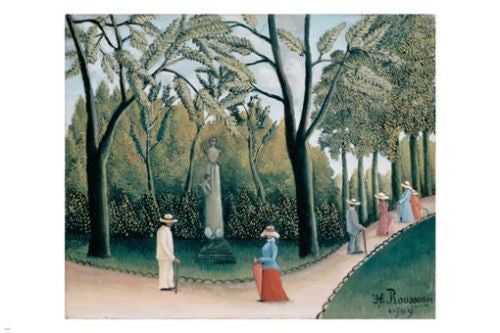 luxembourg gardens monument to shopin HENRI ROUSSEAU FINE ART POSTER 24X36