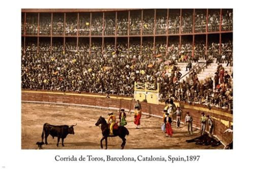 CORRIDA DE TOROS Fine Arts 1897 POSTER Barcelona Spain 24X36 BULLFIGHT