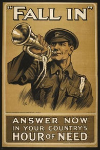 LONDON RECRUITING retro propaganda poster YOUR COUNTRY'S HOUR OF NEED 24X36