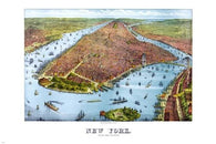 NEW YORK CITY from the harbor VINTAGE POSTER charles j. root 1879 24X36