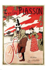 CYCLES PLASSON vintage french bicycle ad COLLECTORS SPORTY CLASSIC 24X36