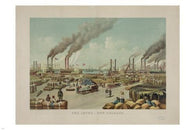 vintage LITHOGRAPH poster THE LEVEE new orleans 1883 24X36 Industrial SCENE