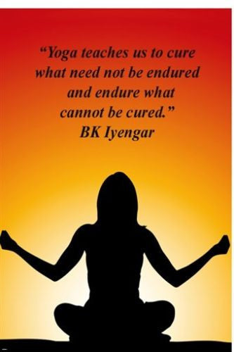 Yoga teaching quote BY IYENGAR Inspirational poster 24X36 endurance PEACE