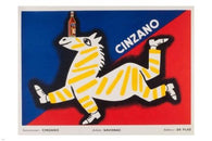 cinzano VINTAGE LIQUOR AD POSTER striped horse 24X36 ITALIAN aperitif hot