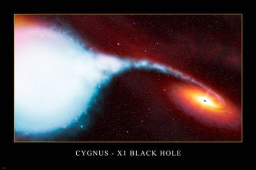 Cygnus-X1 BLACK HOLE Hubble Space Image Poster 24X36 AMAZING Spiral RED Stars