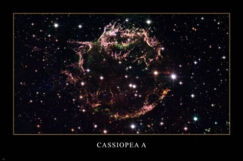 CASSIOPEA A GALAXY hubble space image poster 24X36 AWESOME colorful RARE