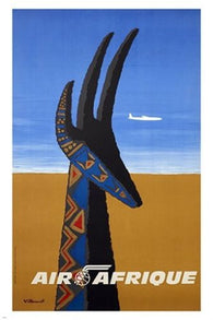 air afrique VINTAGE TRAVEL POSTER villemot MODERN ART prized 24X36 RARE hot