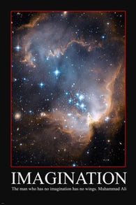 imagination INSPIRATIONAL POSTER shiny stars 24X36 w/ MUHAMMAD ALI QUOTE