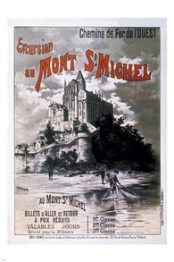 FAMED FRENCH mont saint michel VINTAGE TRAVEL poster GOTHIC CASTLE 24X36 hot