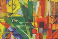 FRANZ MARC landscape with house dog and cattle VINTAGE ART POSTER 24X36 rare