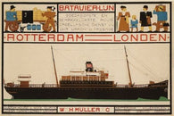 BATAVIER VINTAGE AD POSTER boat cruise NETHERLANDS 1915 24X36 hot collector's