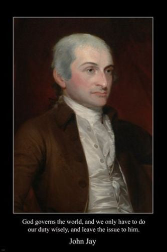 portrait JOHN JAY FOUNDING FATHER USA poster PATRIOT diplomat 24X36 rare
