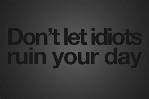 don't let IDIOTS ruin your DAY poster 24X36 FUNNY Motivational message NEW